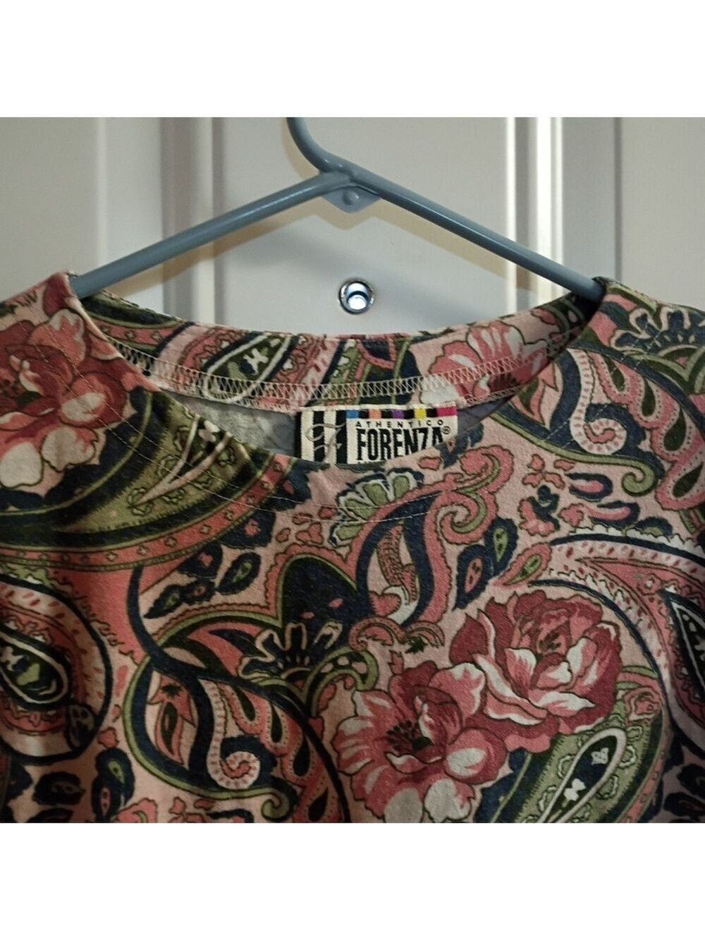 🆓 Free W/Purchase Vintage Forenza Floral Paisley Long Sleeve Top Medium - Picture 2 of 8